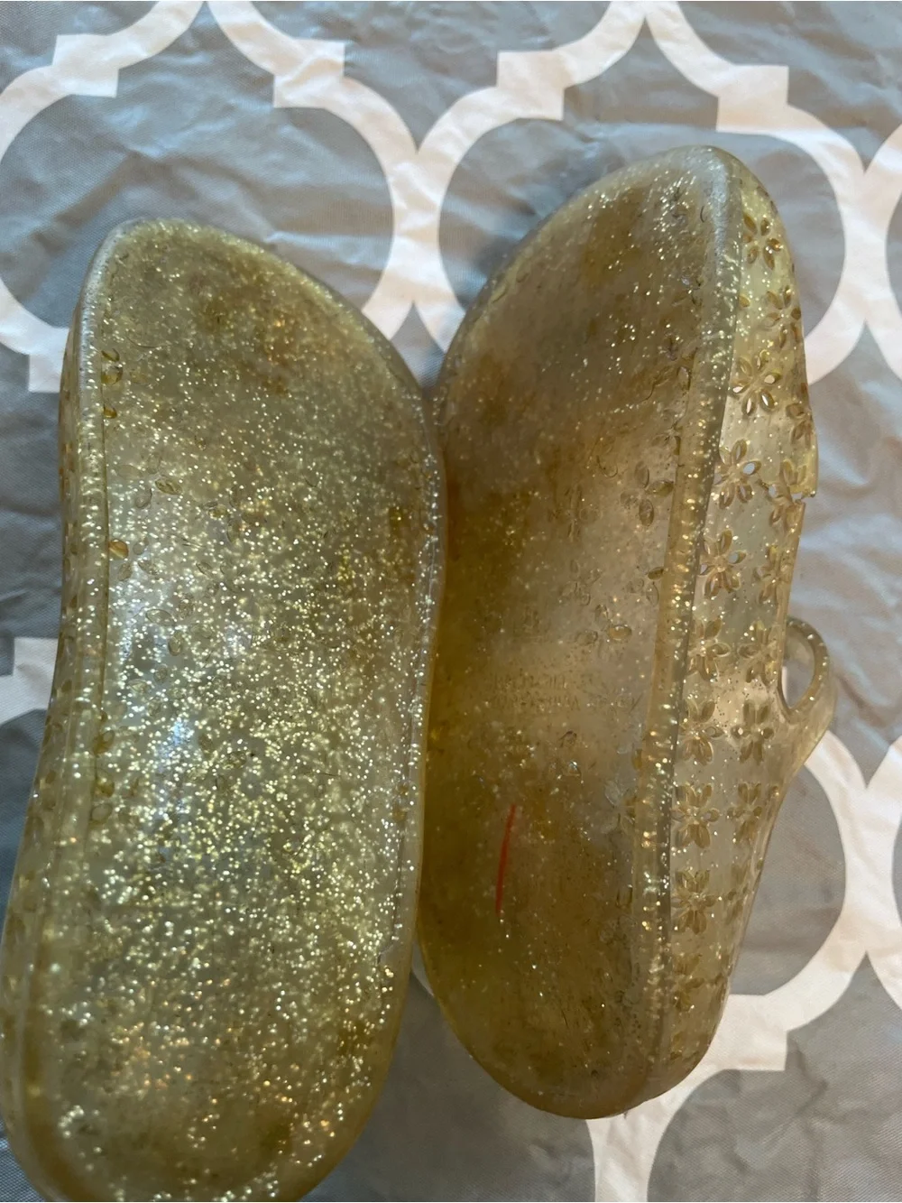 Old navy toddler sz8 Gold Glitter Jelly Mary Jane Shoes summer waterproof